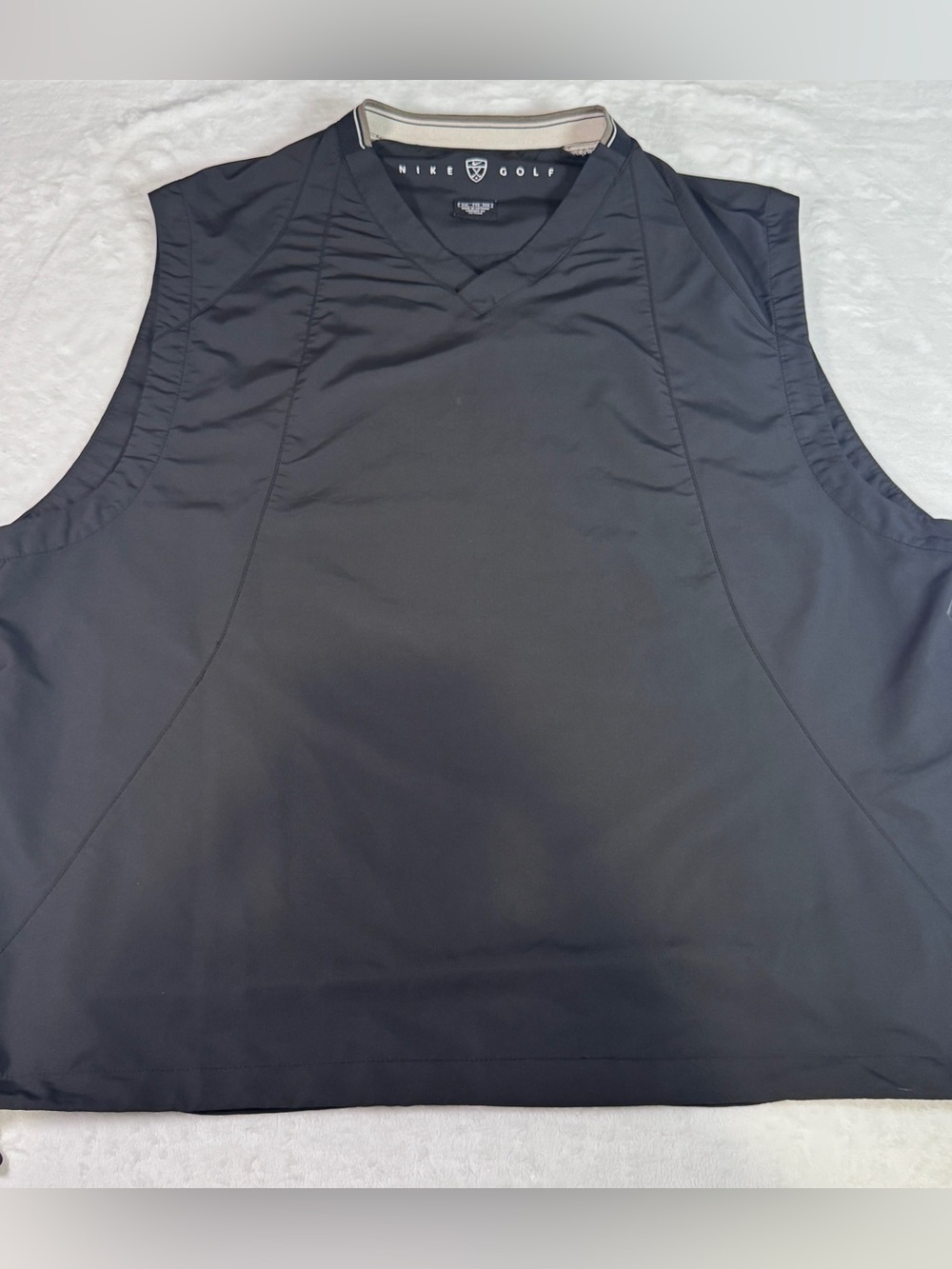 Nike Golf Men’s Black Sleeveless Wind Vest Pullover V-Neck XXL Lightweight Golf